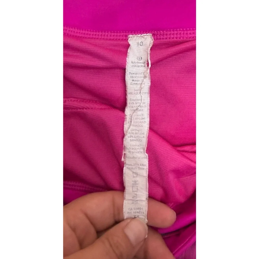 Lululemon Women's Size 10 Speed Short Running Athletic Shorts Pink Blackc